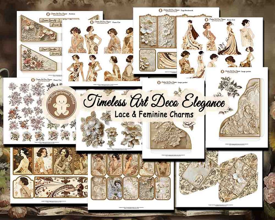 Timeless Art Deco Elegance & Vintage Lace Journal kit product image (8)