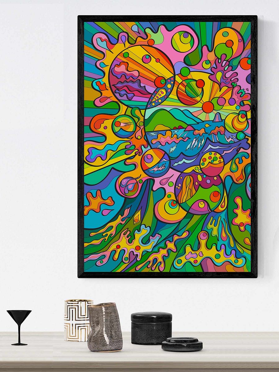 Vibrant Ayous Wood Framed Matte Poster - Bright Sea Bubbles product image (28)
