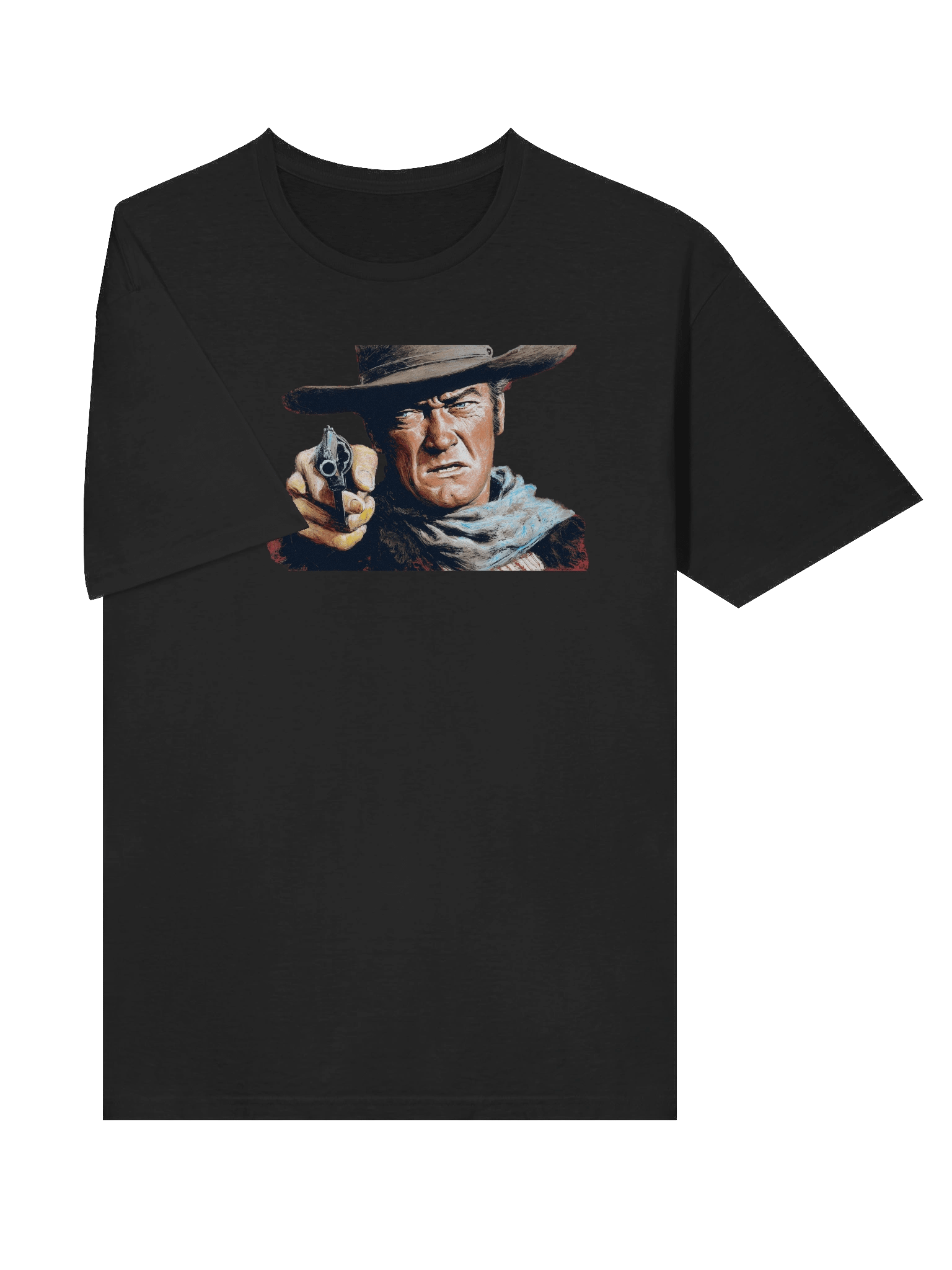 Depiction of John Wayne Holding a Gun Vintage Western T-Shirt product image (5)