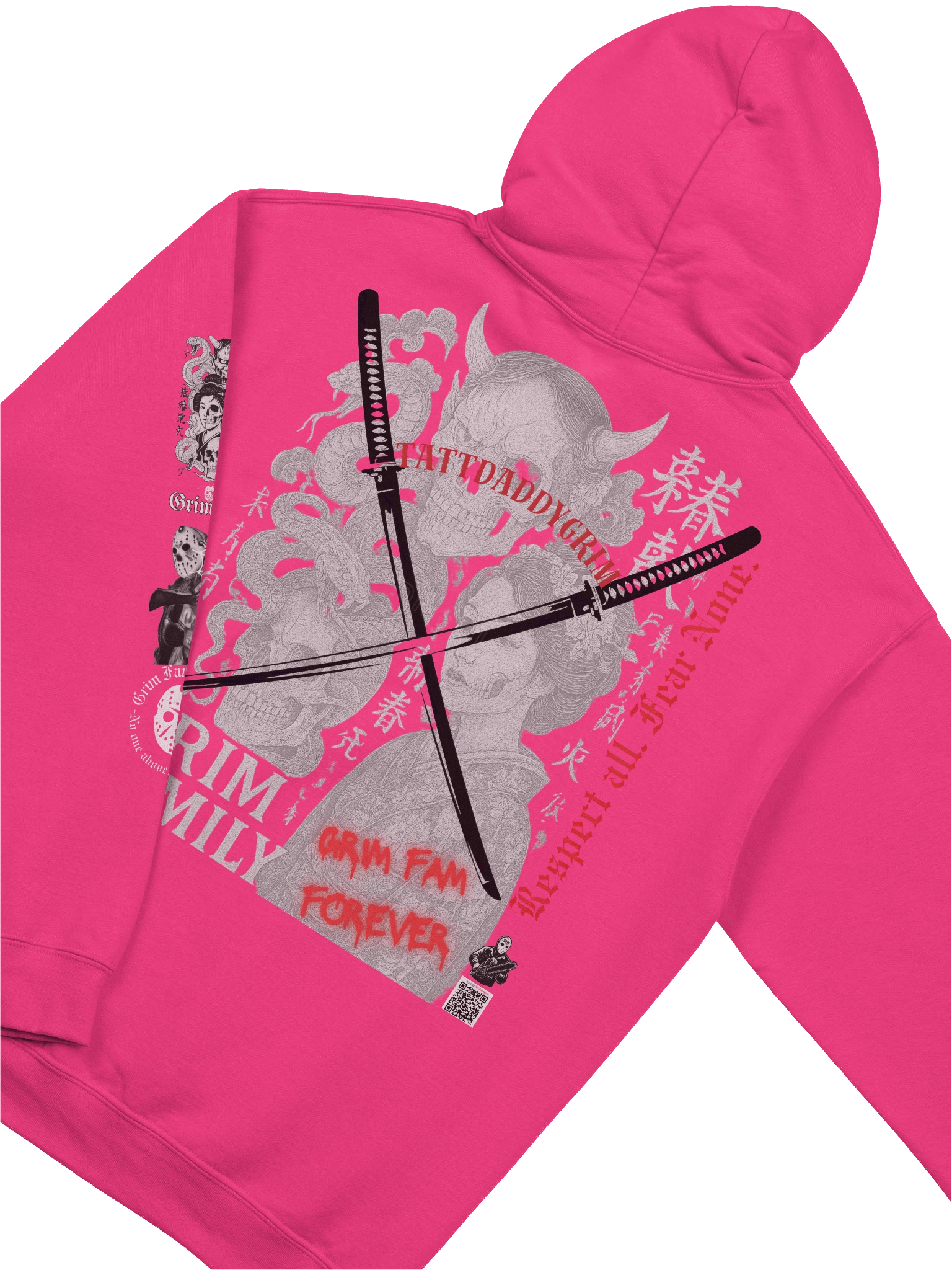 GRIM FAM — TATTOO INK SERIES — "BLOOD & HONOR" - #1 *exclusive drop - Black / Pink / Grey / Blue / Crimson Red and more product image (3)