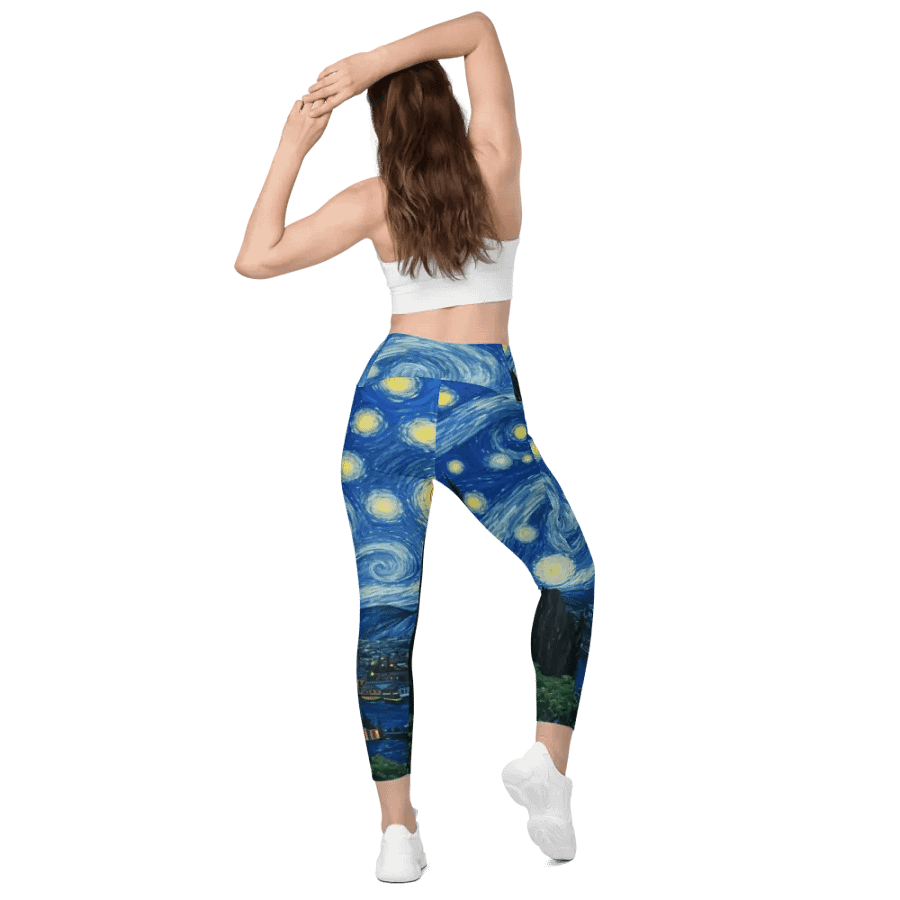 Leggings with Pockets – Starry Night Print for Dreamy & Artistic Style product image (7)