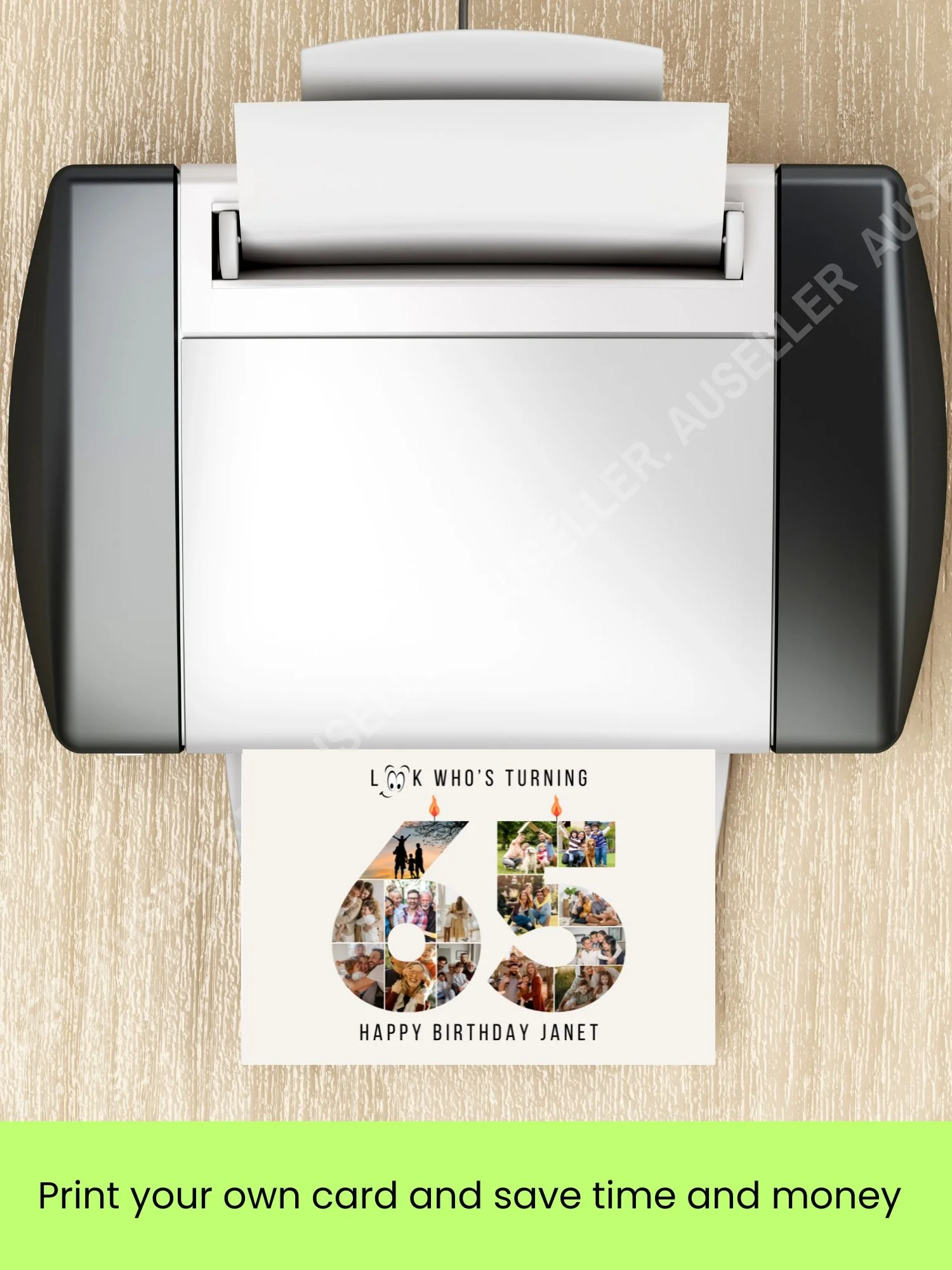 65th Birthday Number Photo Card Canva Template product image (9)