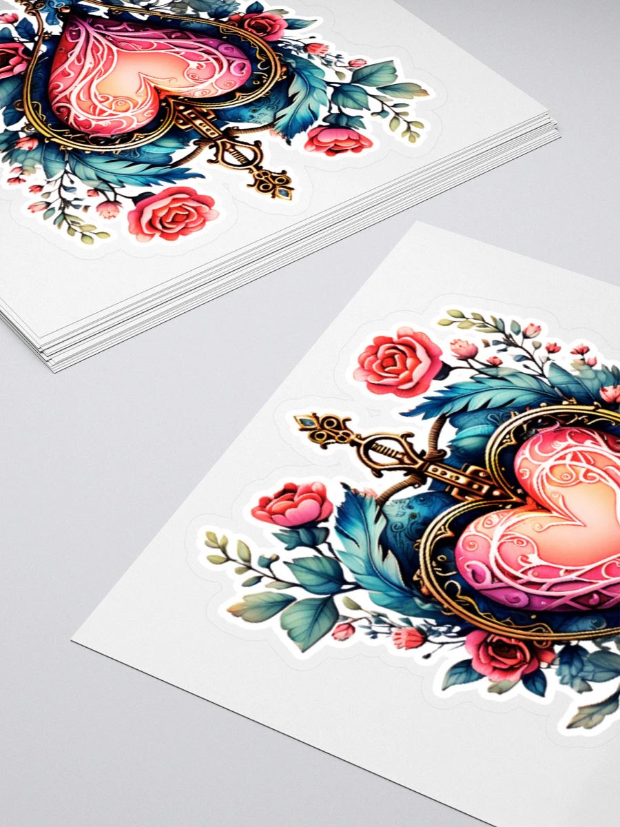 Whimsical Vintage Valentine’s Day Heart Sticker product image (4)