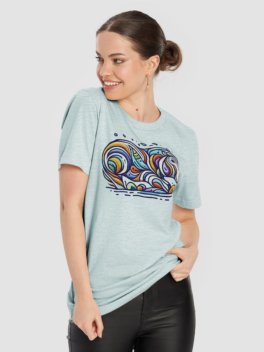 Hippo Splash T-Shirt, Colorful Wildlife Design, Animal Lover Gift, Vibrant Abstract Hippo Art T-shirt product image (5)