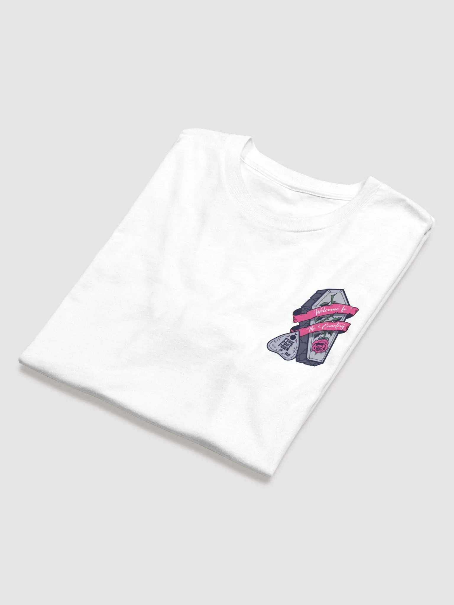 White and Grey Unisex T (Cemetery Logo) product image (5)