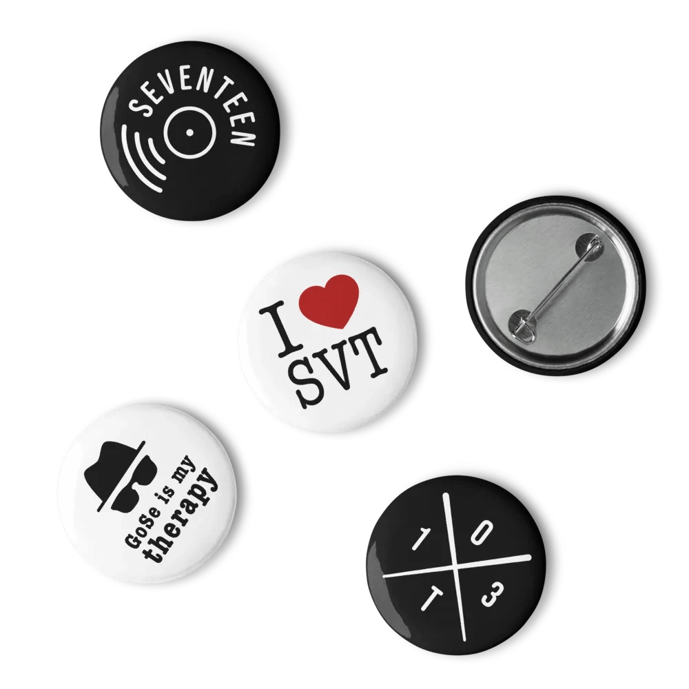 Seventeen Fan Buttons / Pinbacks - Minimalist - Set of 5 product image (10)