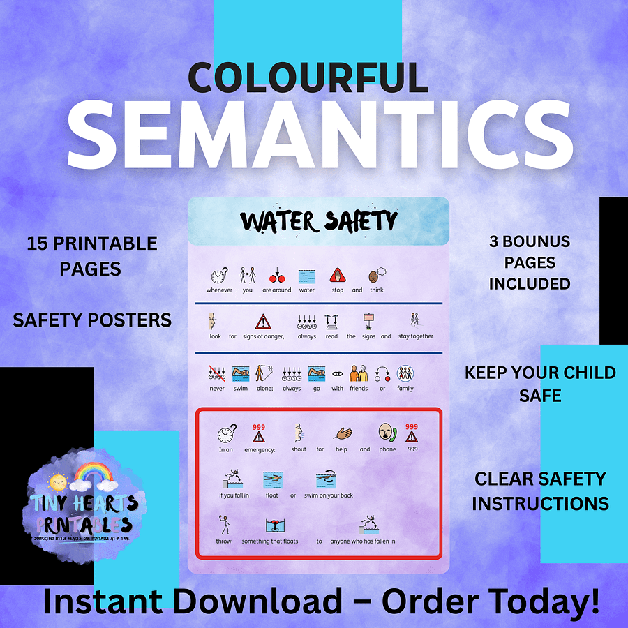 Colourful Semantics Safety Poster Bundle | 15 Visual Safety Rules for Kids | SEN, EYFS, Classroom, PSHE, Mental Health product image (1)