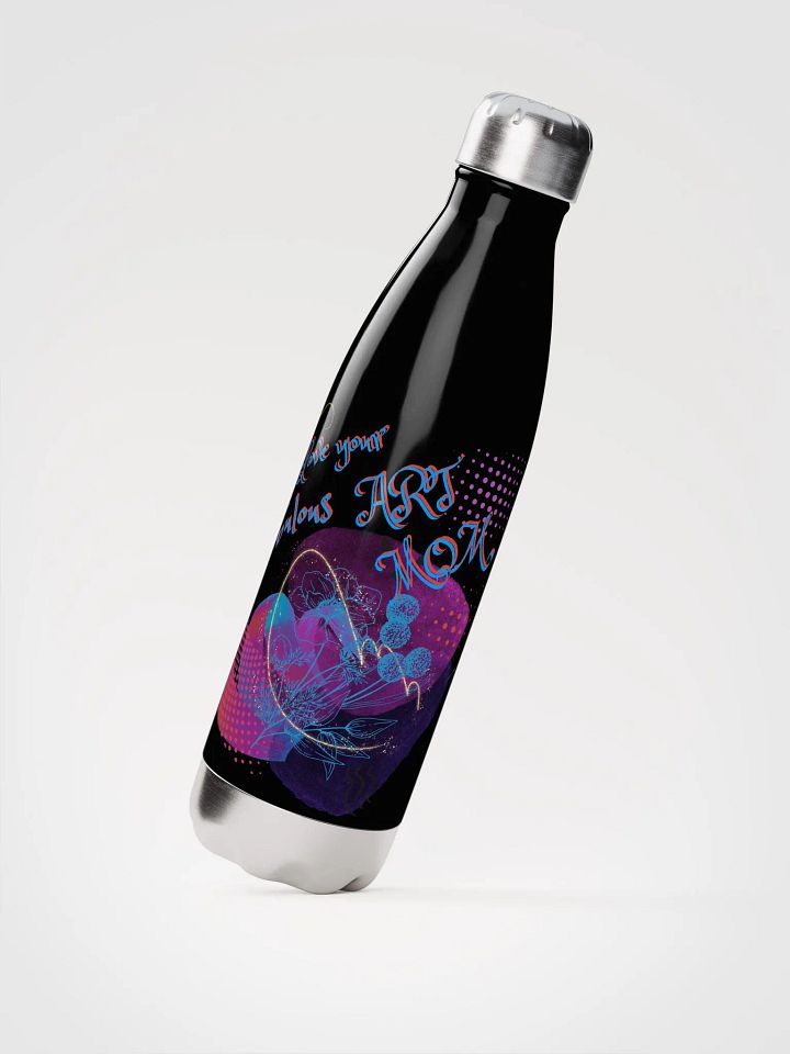 stainless steel water bottle with beautiful I Love Art'  Perfect gift for Active wife,  For those who like unusual arty design product image (3)