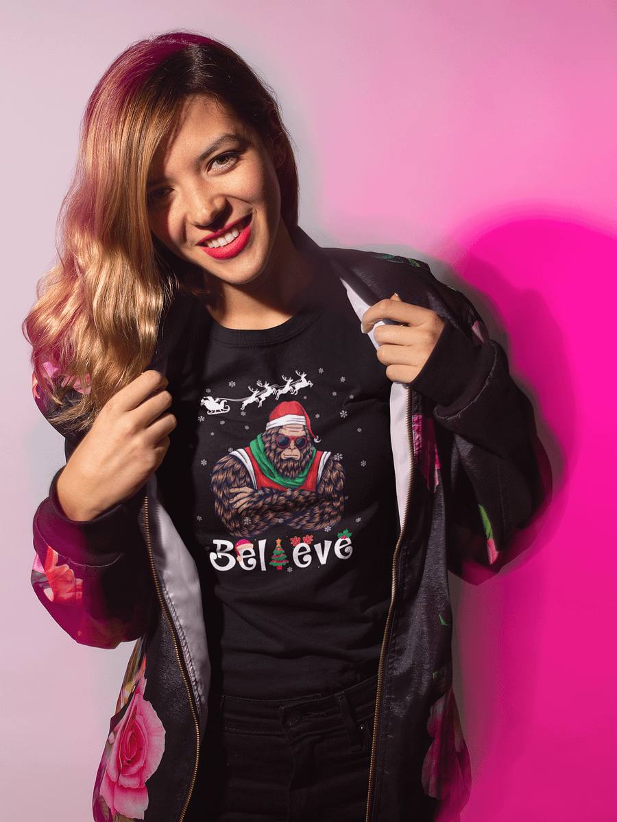 Yuletide Yeti: Believe in Christmas Bigfoot Design product image (1)