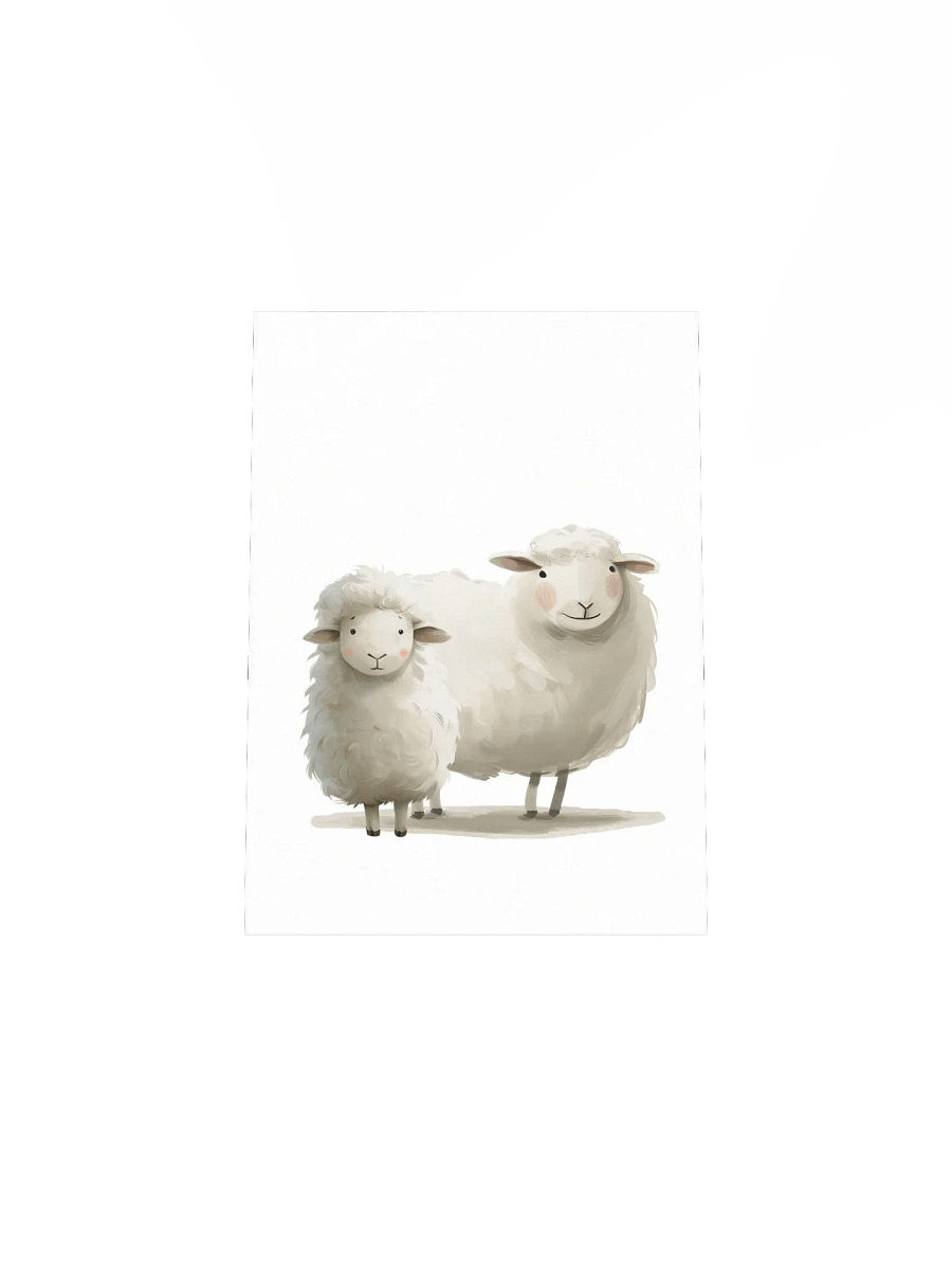 Two Cute Fluffy Sheep Nursery Print product image (5)