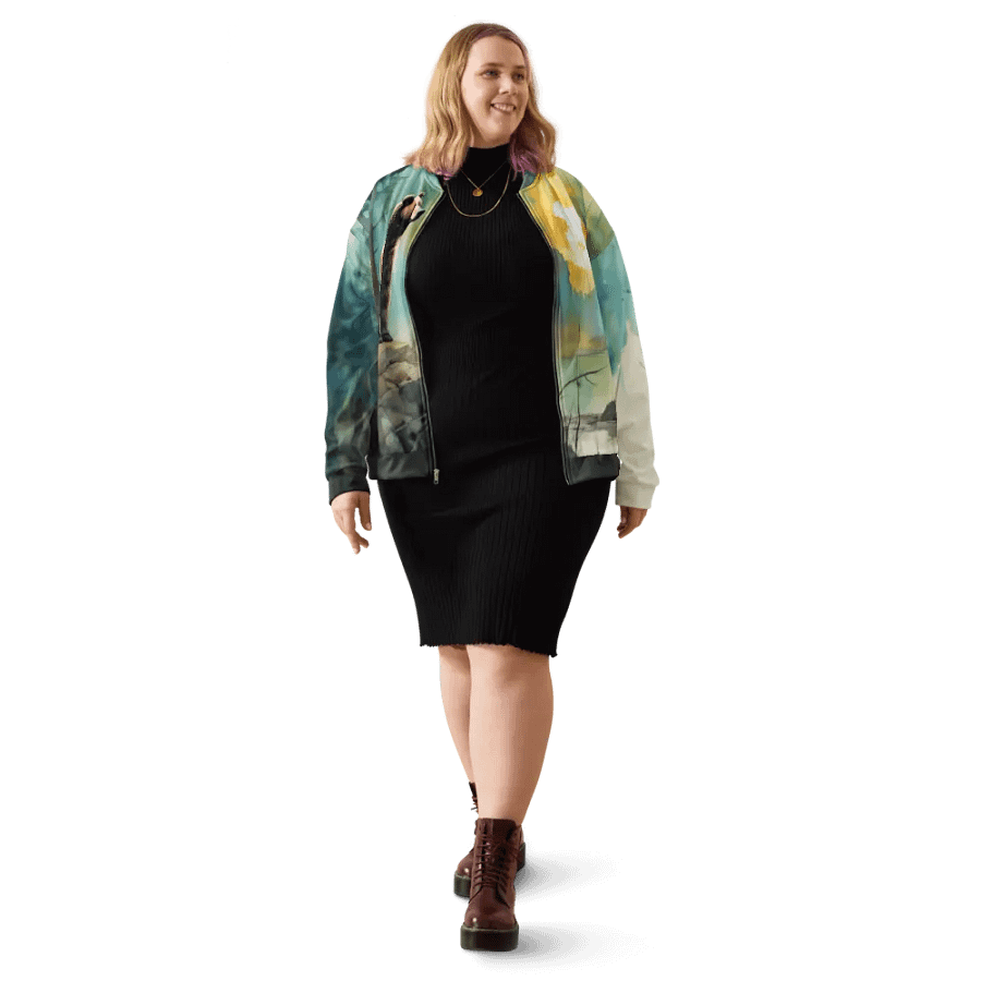 All-Over Print Bomber Jacket by Sublicolor 144/Bear in the Forest product image (3)