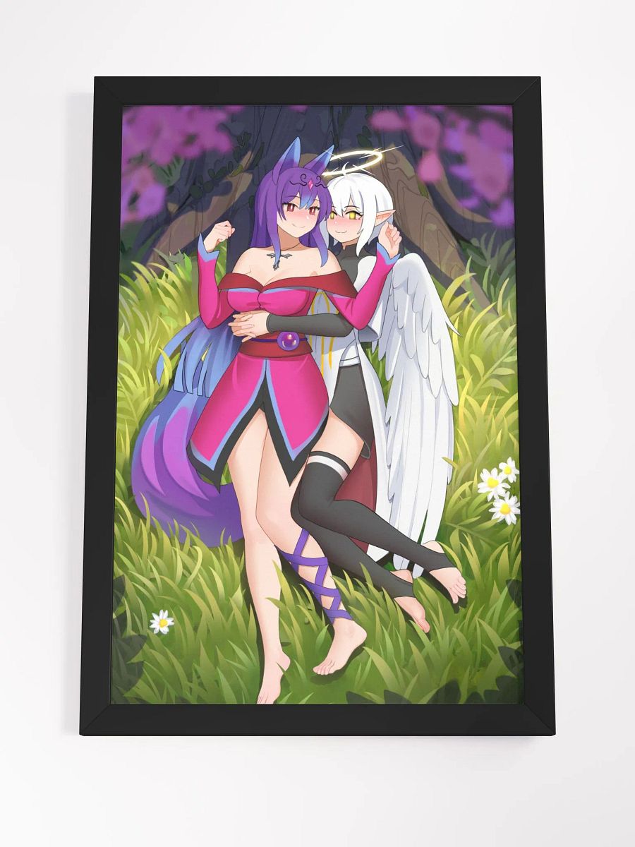Cuddles un the cherry blossoms framed product image (4)