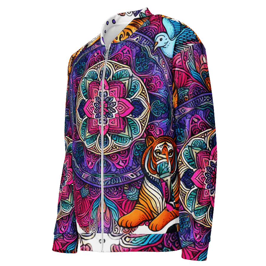 Women's Zipper Jacket with Colorful Animal Mandala Design – Stylish and Eye-Catching! product image (1)