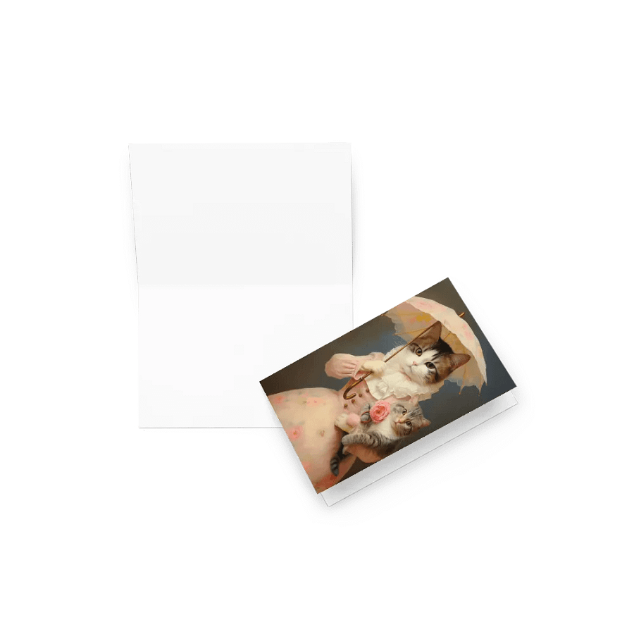 Whimsical Vintage Feline Greeting Card product image (7)