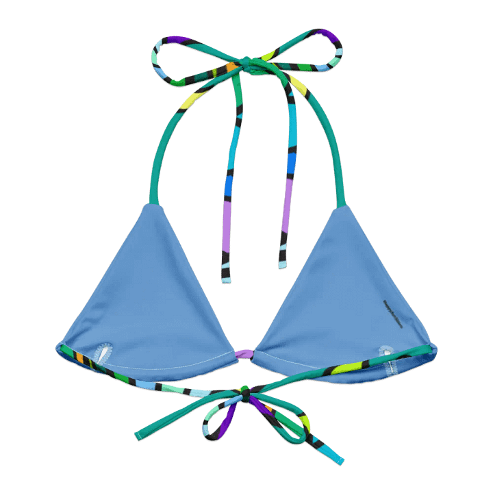 Ocean Blue Recycled Bikini Top - Wave at Sunset product image (2)