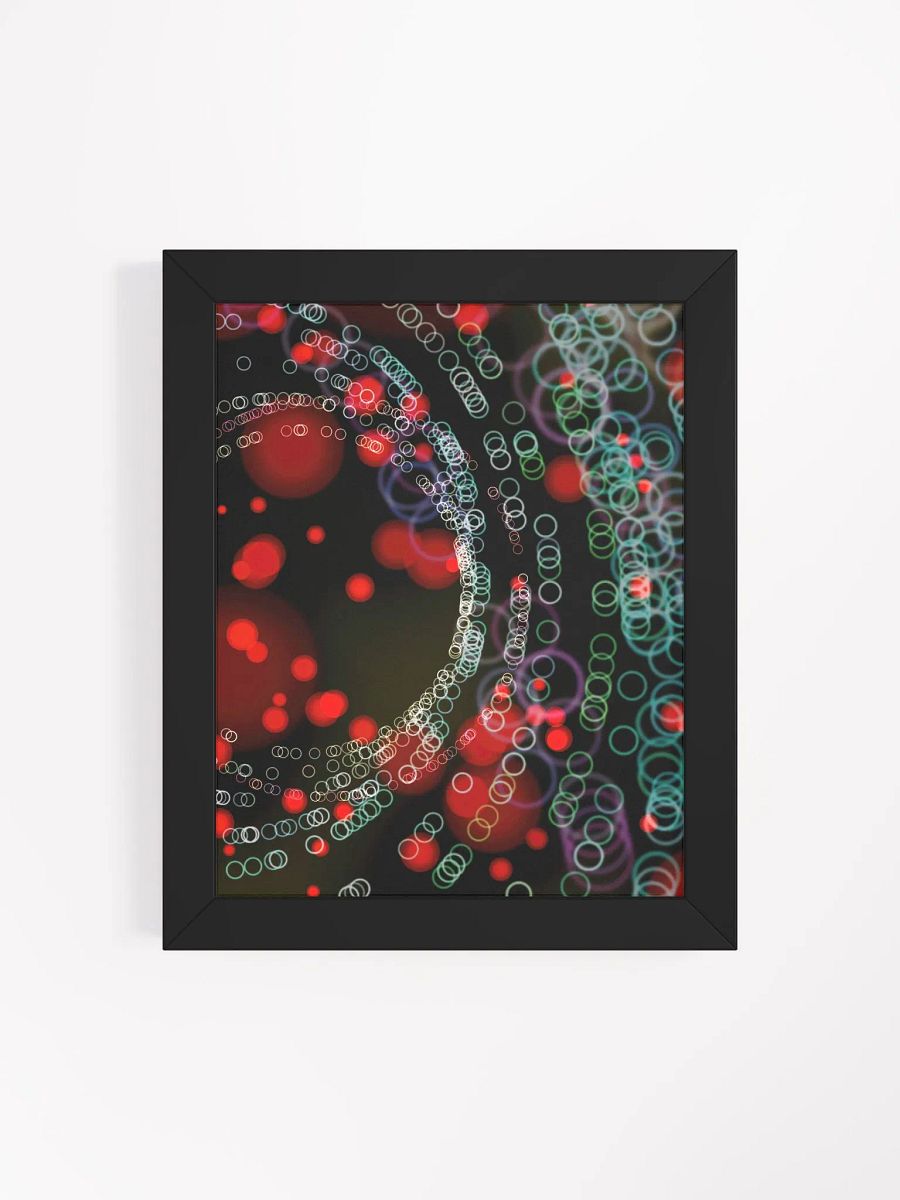 Green Red Blinking Bokeh Rings Framed Poster product image (92)