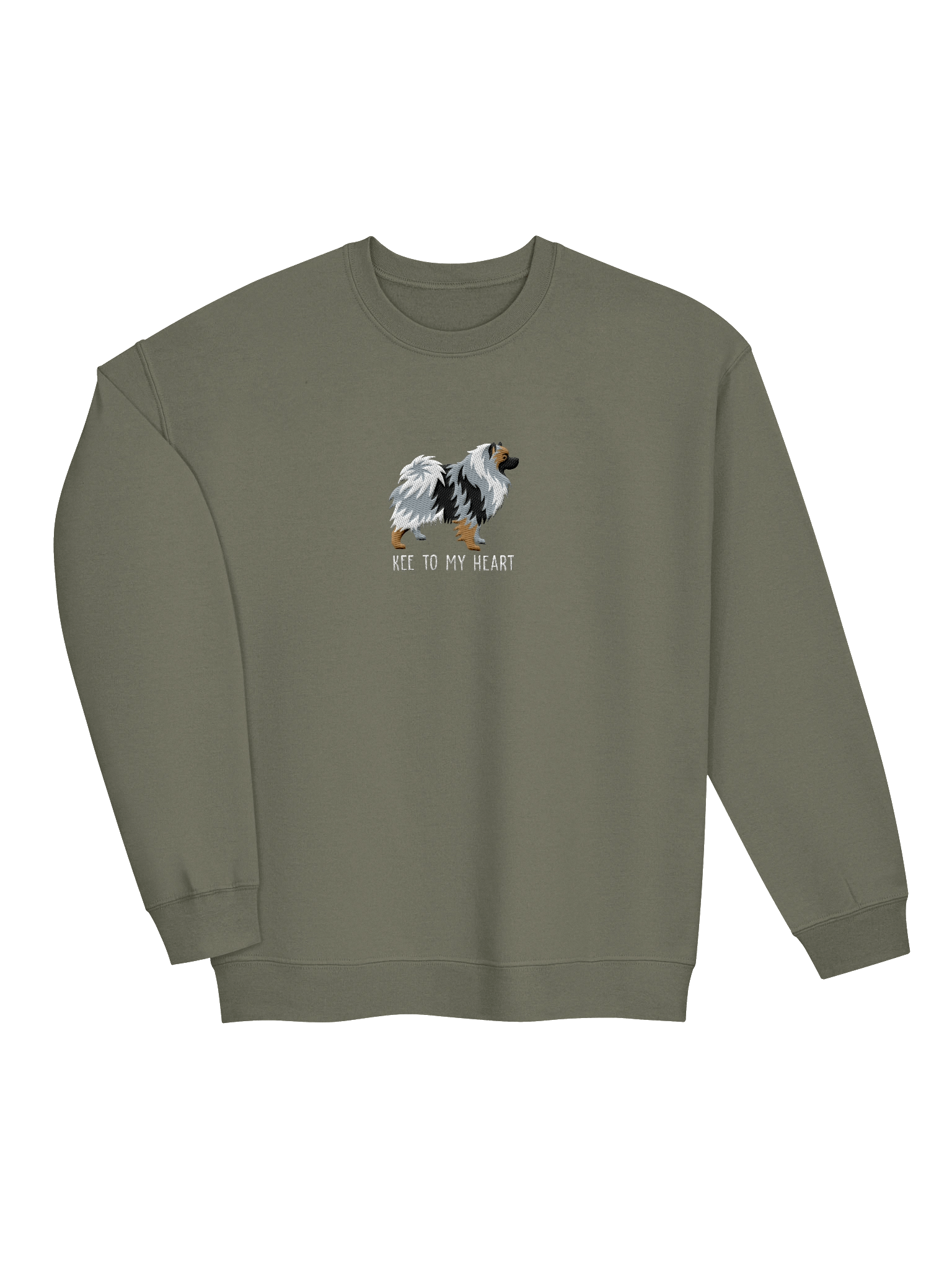 Kee to My Heart Sweatshirt (Embroidered) of a Keeshond(Brownish Gray) product image (18)
