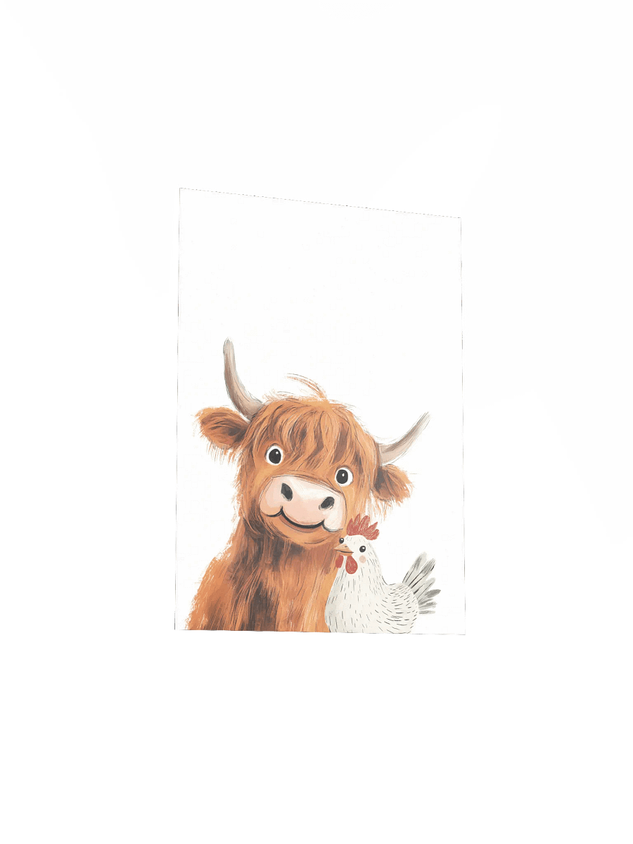 Highland Cow and Chicken, Farm Nursery Print product image (4)