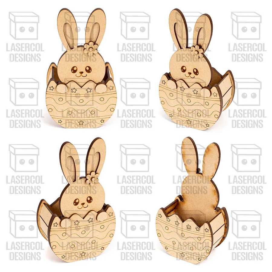 Easter Bunny Egg Basket (5 Styles) - Laser Cut Files product image (4)
