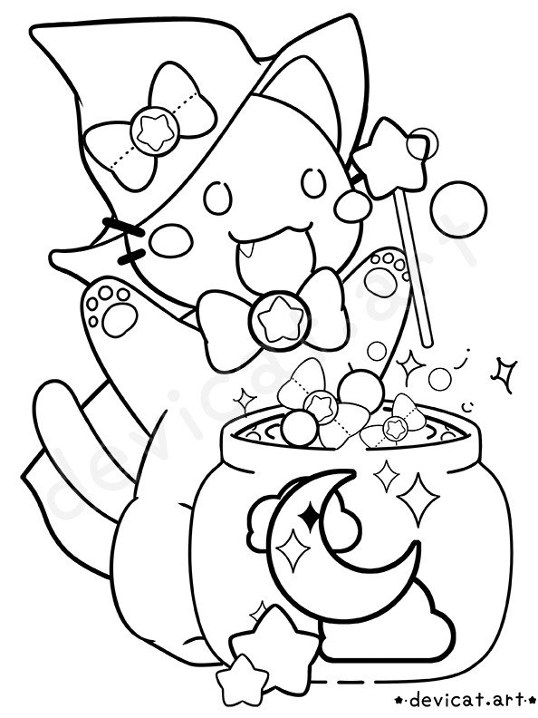 Coloring Page • CandiCat Witch • 2025 product image (1)