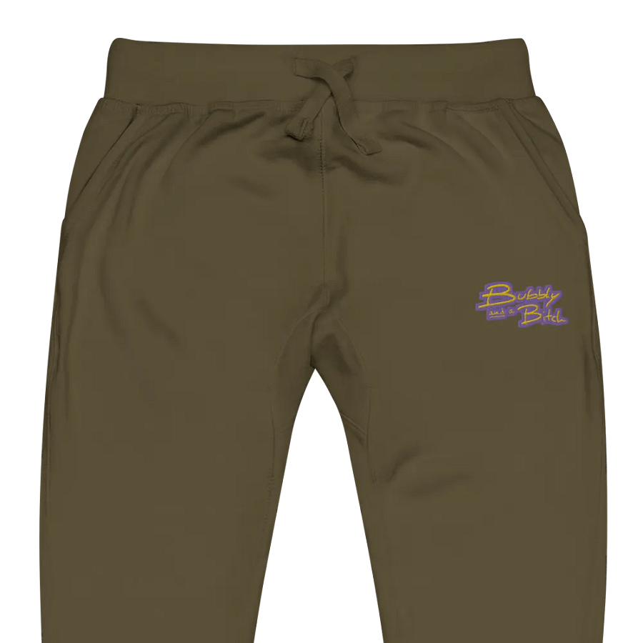 Bubbly and a B*tch (tulip design) embroidered fleece joggers product image (9)