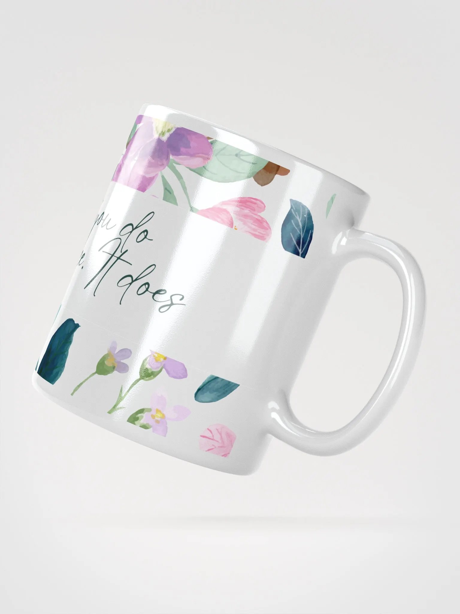 Floral Motivation White Glossy Mug product image (3)