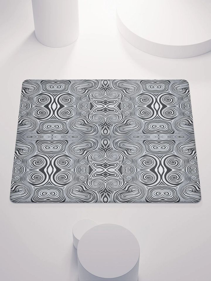Funky Black and White Noir Liquid Tie-Dye Gaming Mouse Pad product image (2)