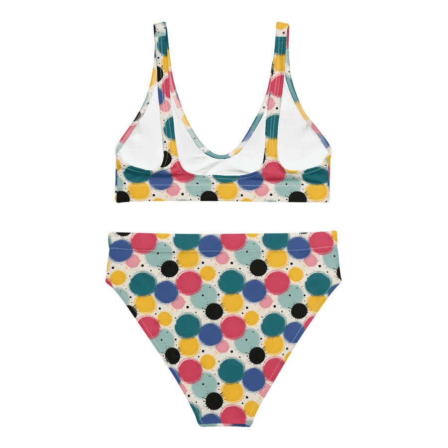 Color Pop High-Waisted Bikini – Retro Dots, Flattering Fit product image (2)