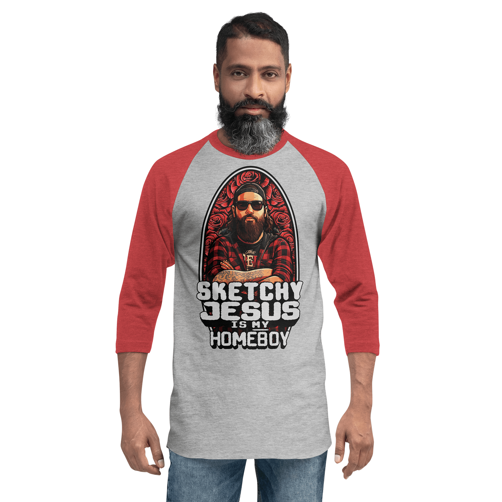"Sketchy Jesus Is My Homeboy" Baseball Long Sleeve product image (10)