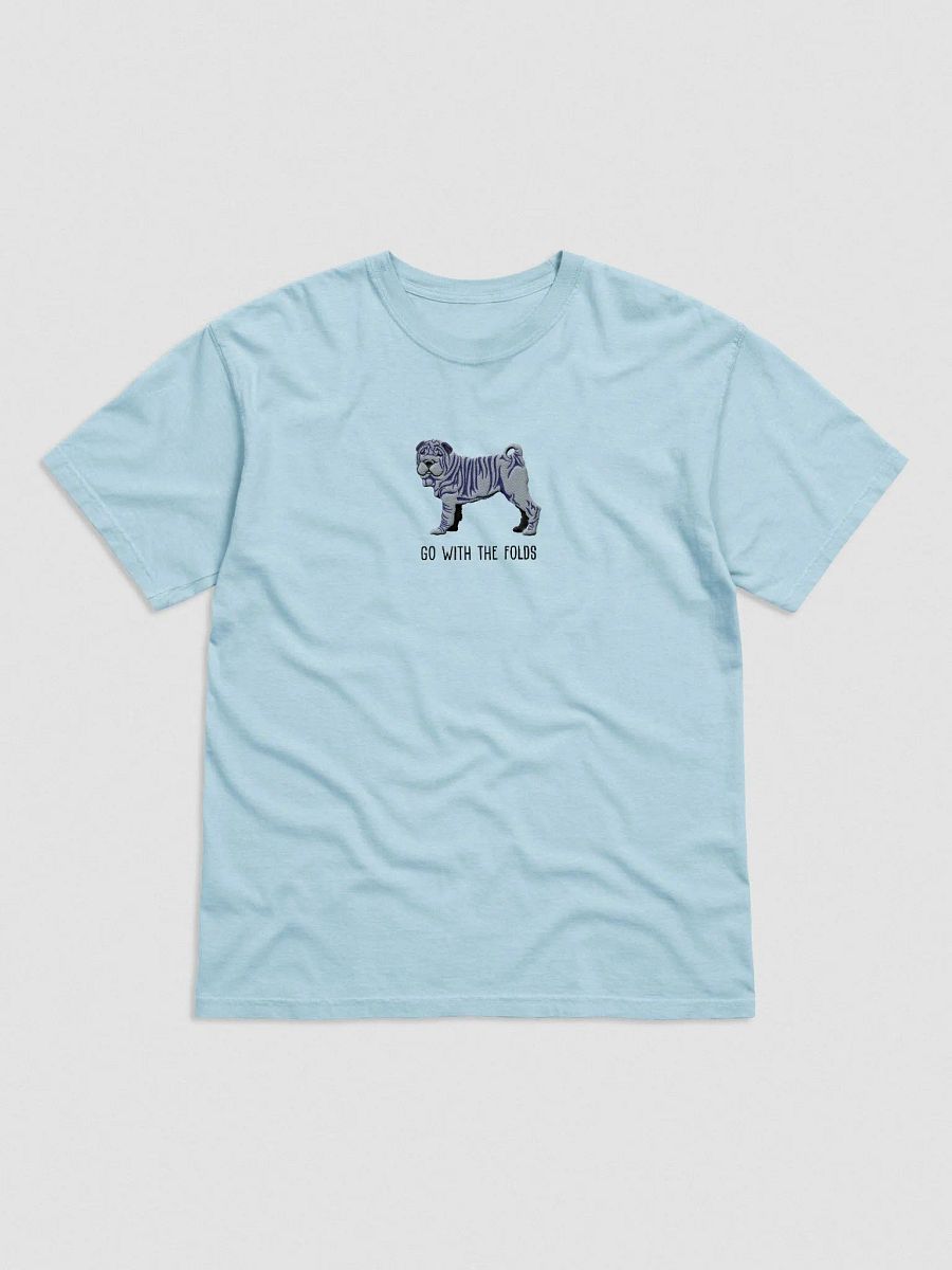 Go with the Folds T-Shirt(Embroidered) of a Chinese Shar-Pei(Blue) product image (4)