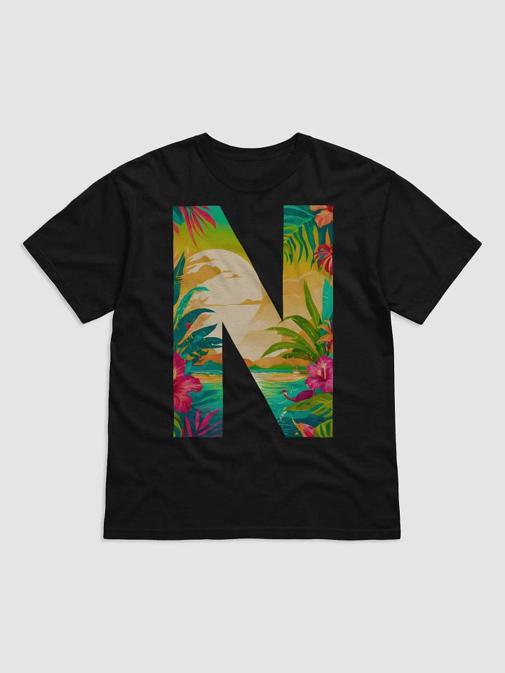 Tropical Sunset Paradise T-Shirt (Letter-N) product image (1)