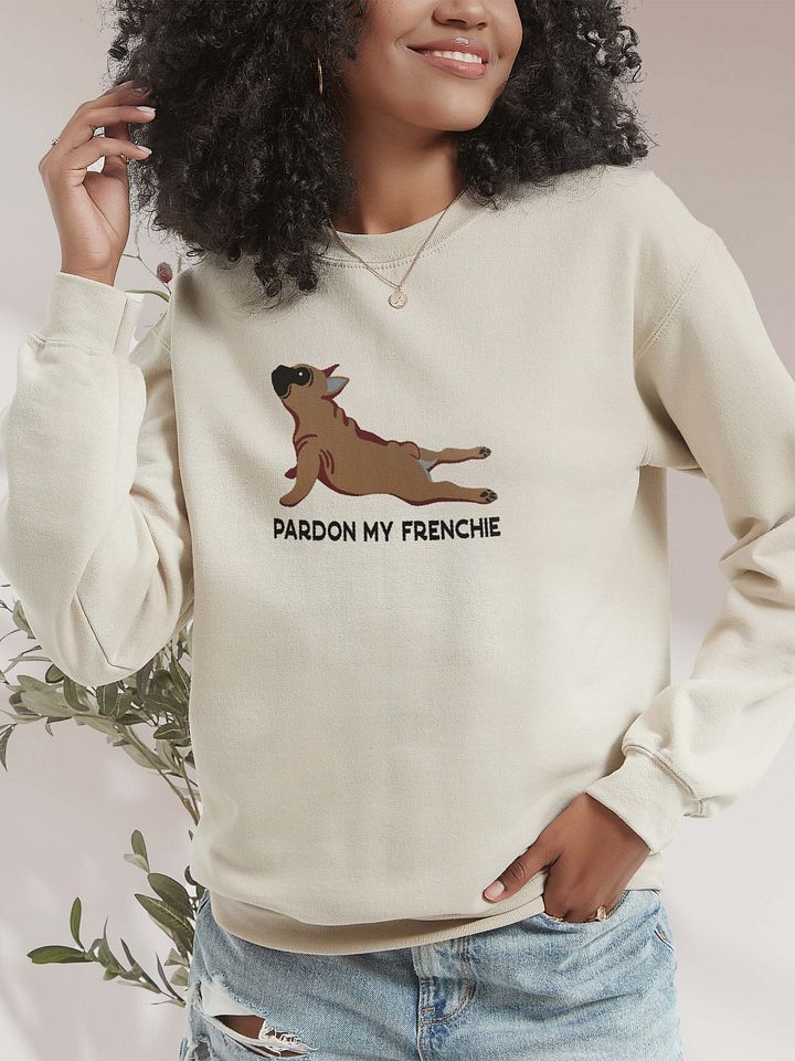 Pardon My Frenchie Sweatshirt (Embroidered) of a French Bulldog product image (2)