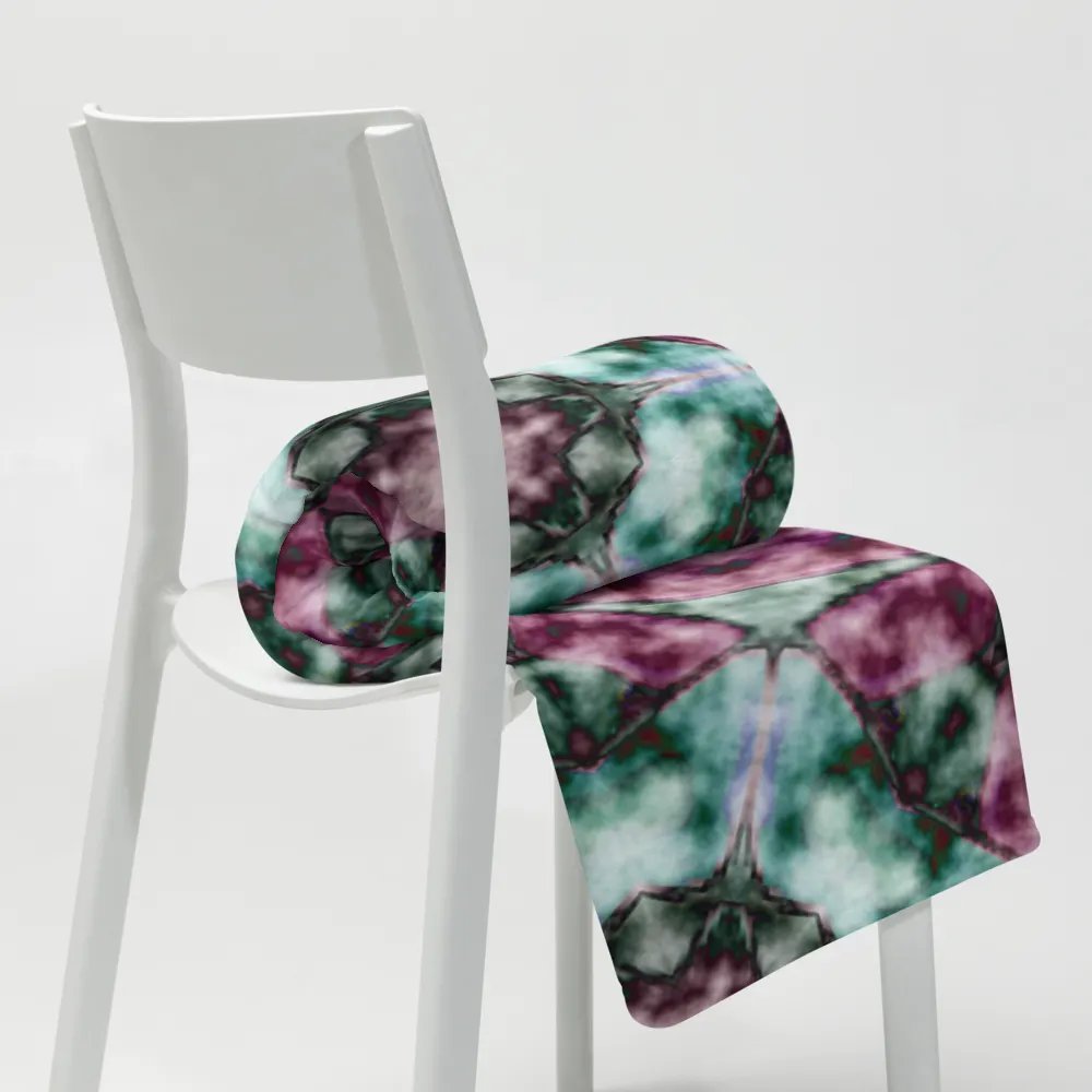 Bohemian 6 Pointed Madala Teal and Pink/ Throw Blanket by Allcolor product image (2)