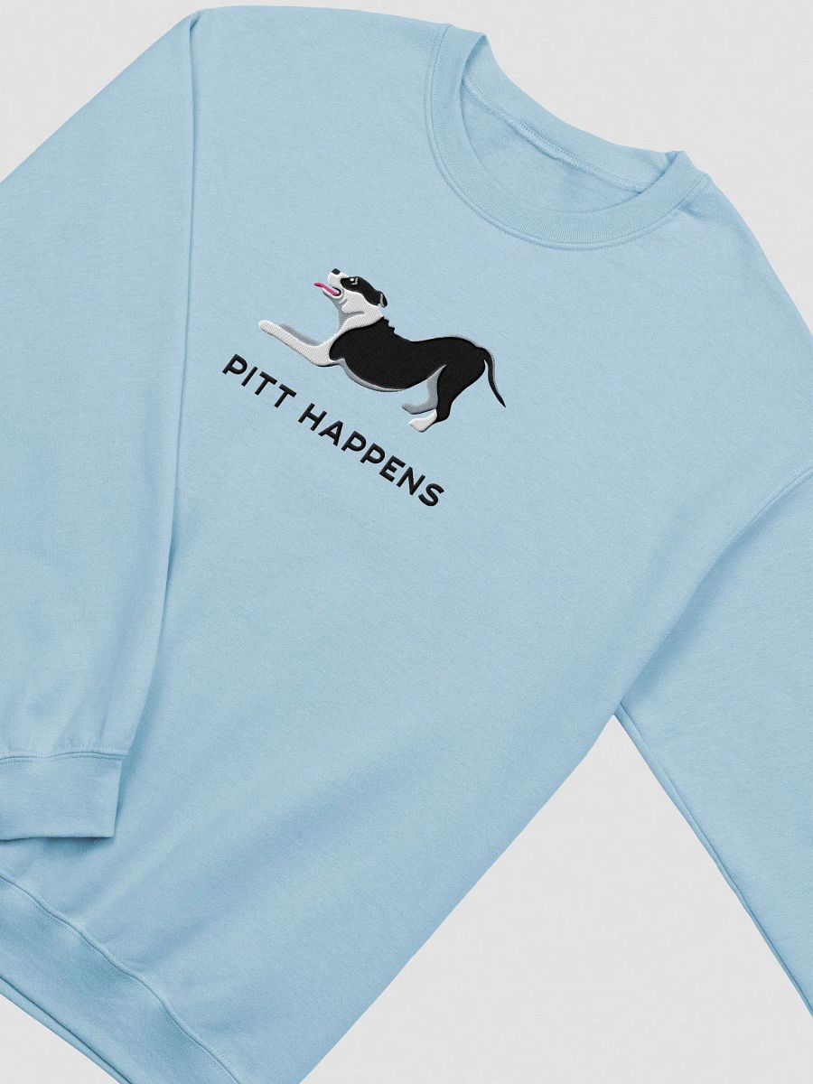 Pitt Happens Sweatshirt (Embroidered) of a Pitbull Terrier(Black) product image (5)