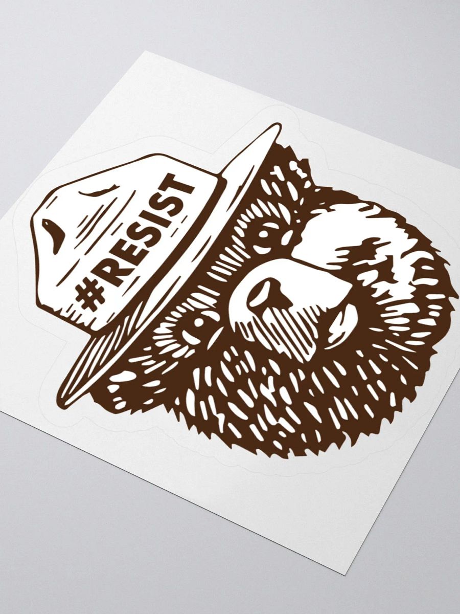 Smokey RESIST BEAR Sticker 3 SIZES! Alt National Parks Kiss Cut Vinyl Decal product image (3)