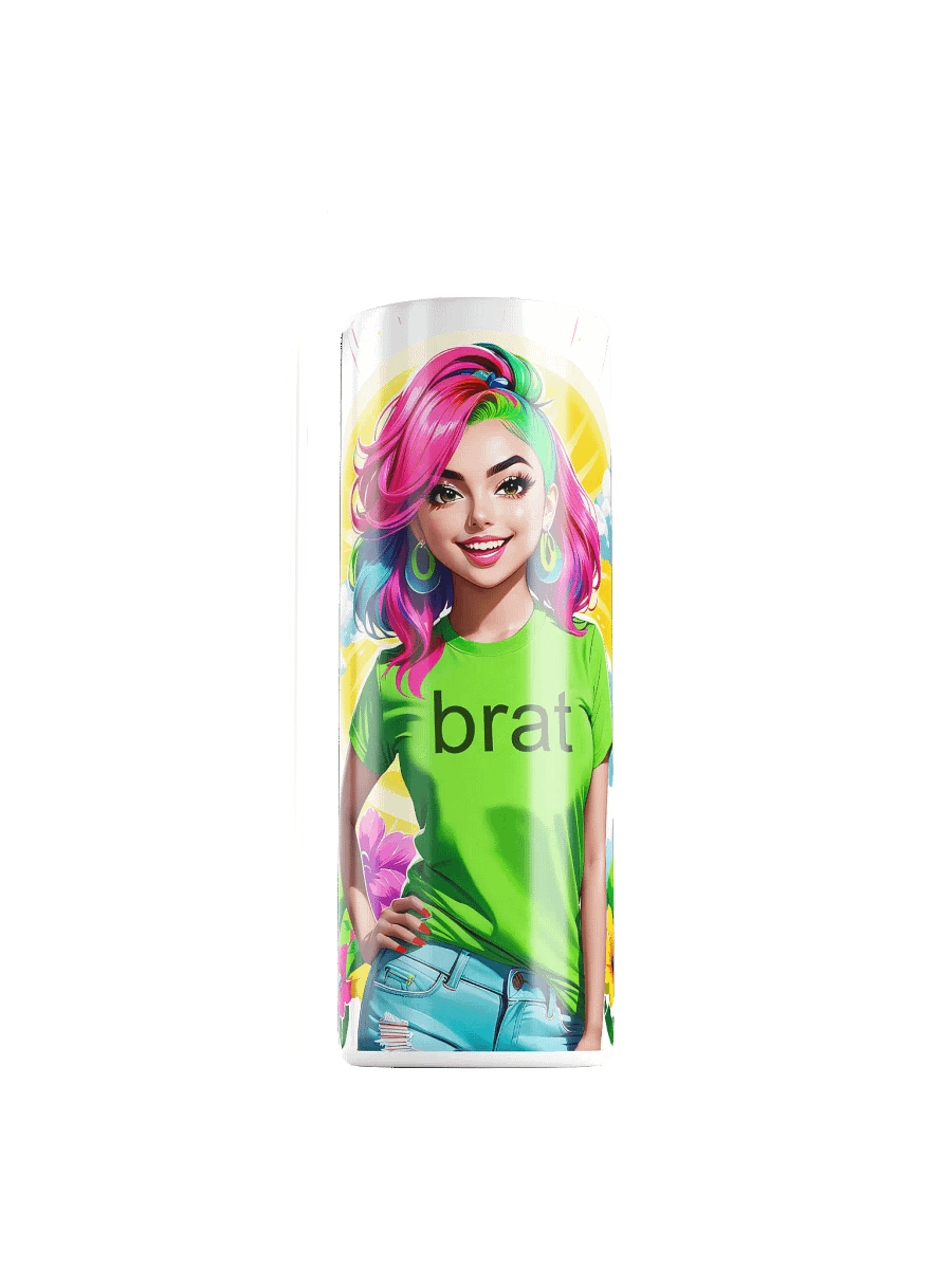 Brat 20 oz Skinny Stainless Steel Tumbler - White - Brat Life v5 product image (1)