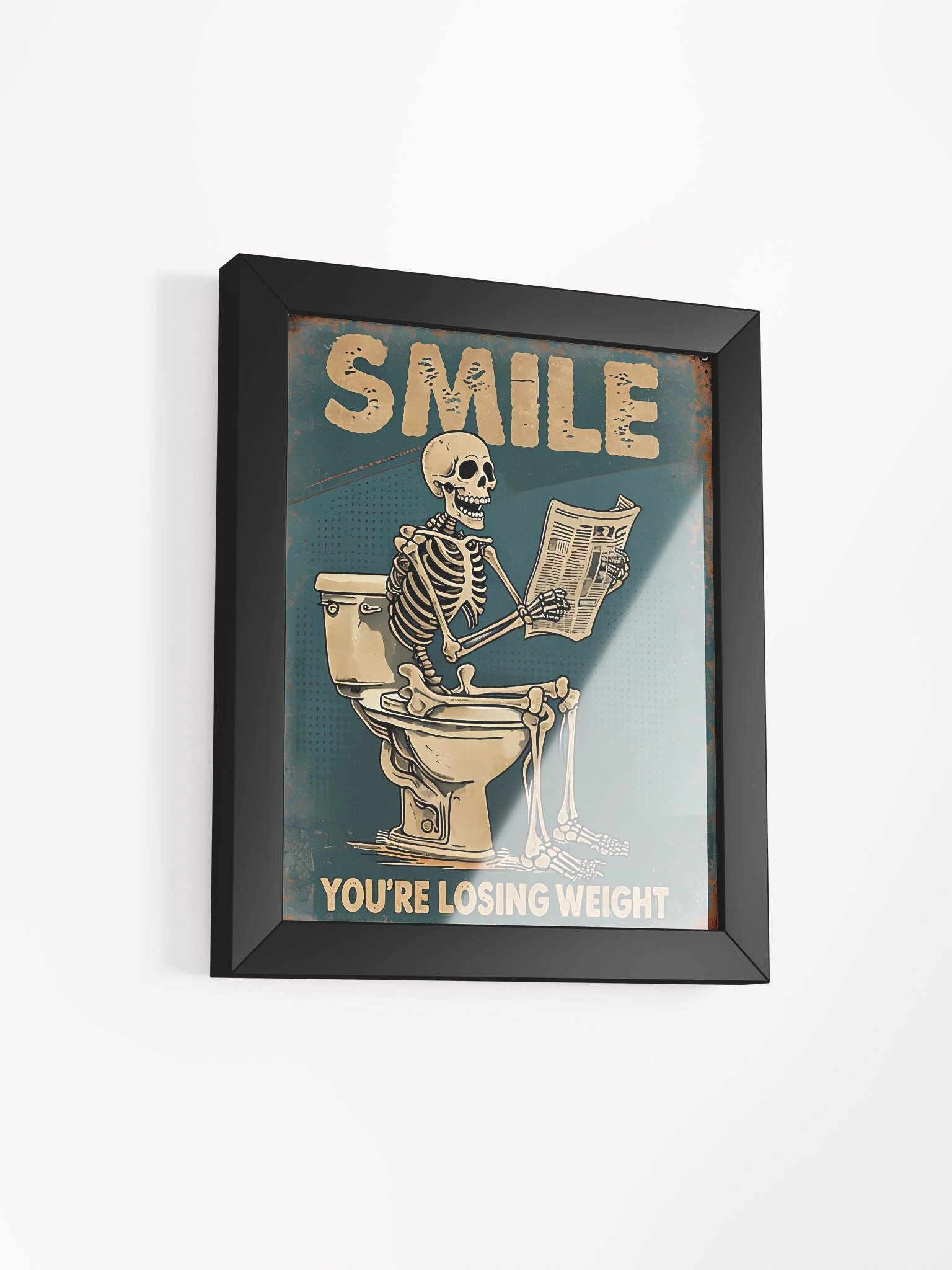 Whimsical Skeleton Toilet Reading Poster product image (3)