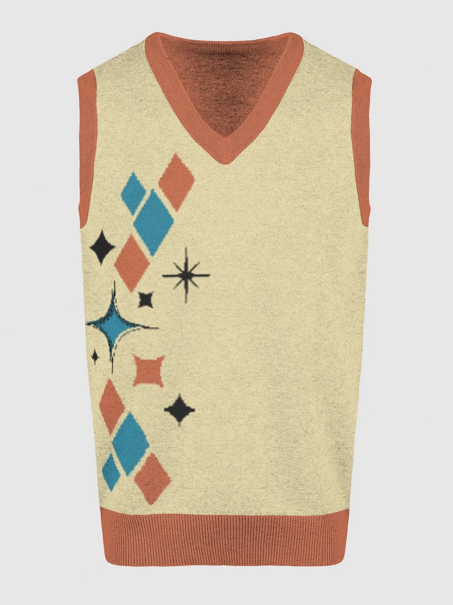 Mid-Century Mosaic Knitted V-Neck Vest product image (11)
