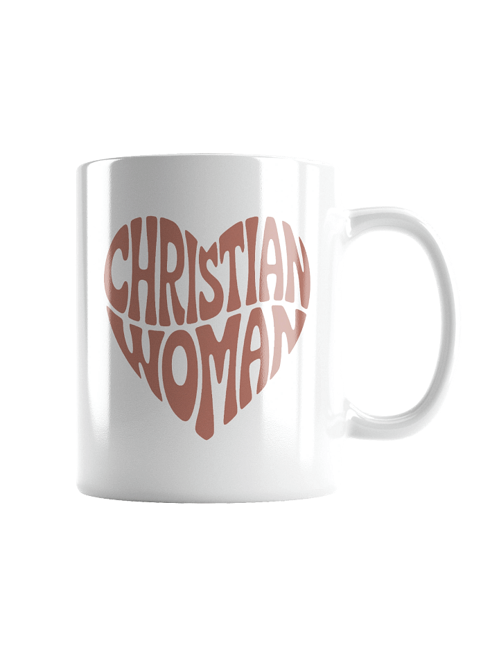 Christian Woman Heart Design Retro Style White Ceramic Mug product image (5)
