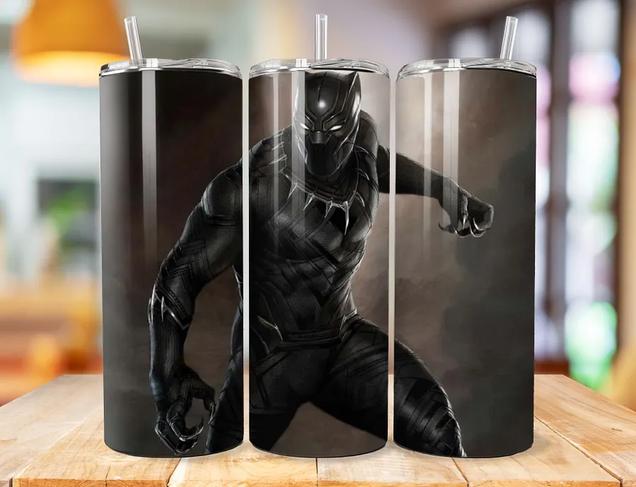 Black Panther 20 oz Stainless Steel Tumbler – Wakanda Forever Design product image (1)