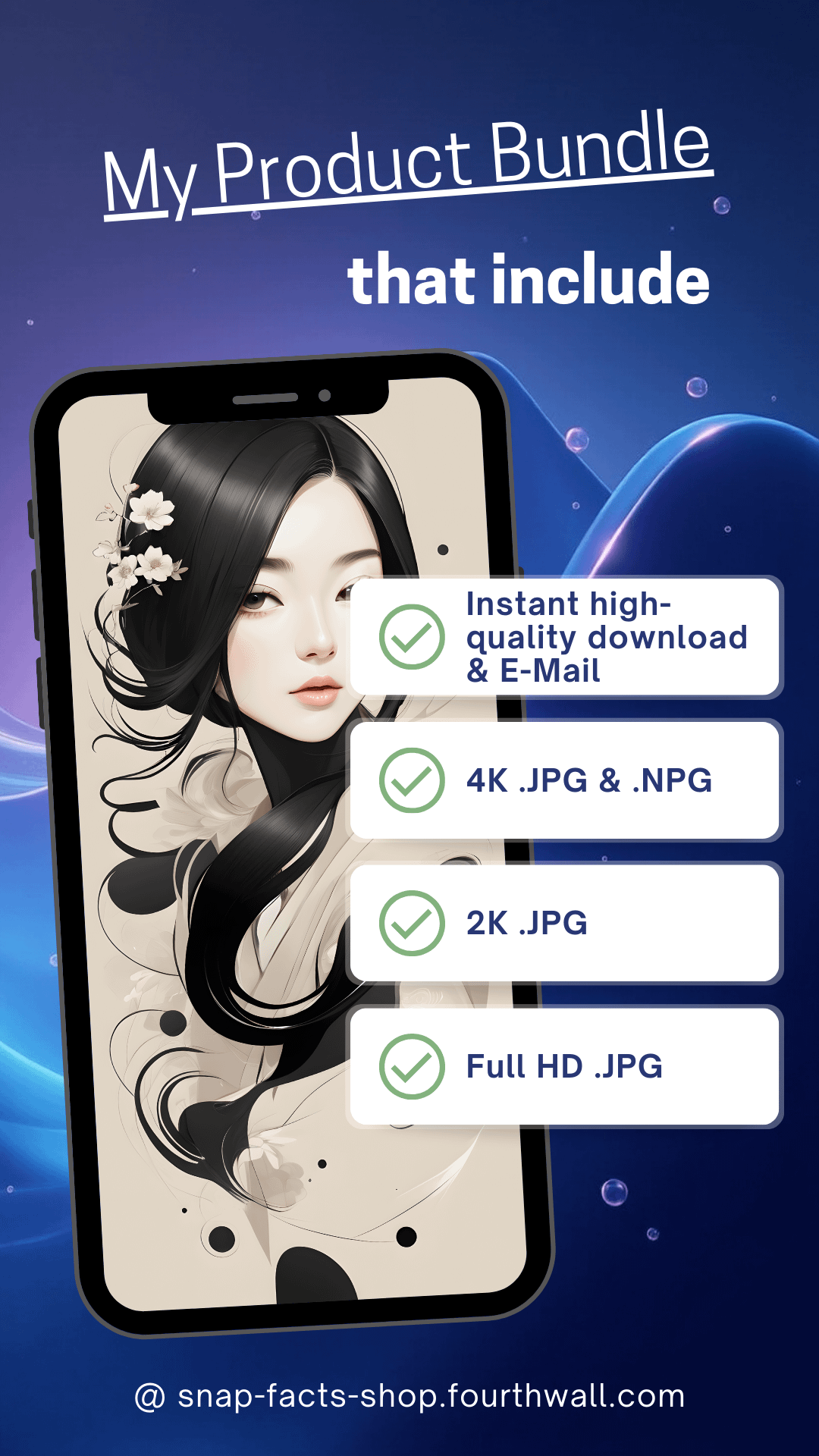 Timeless Elegance – Japanese Woman in Moonlight product image (2)