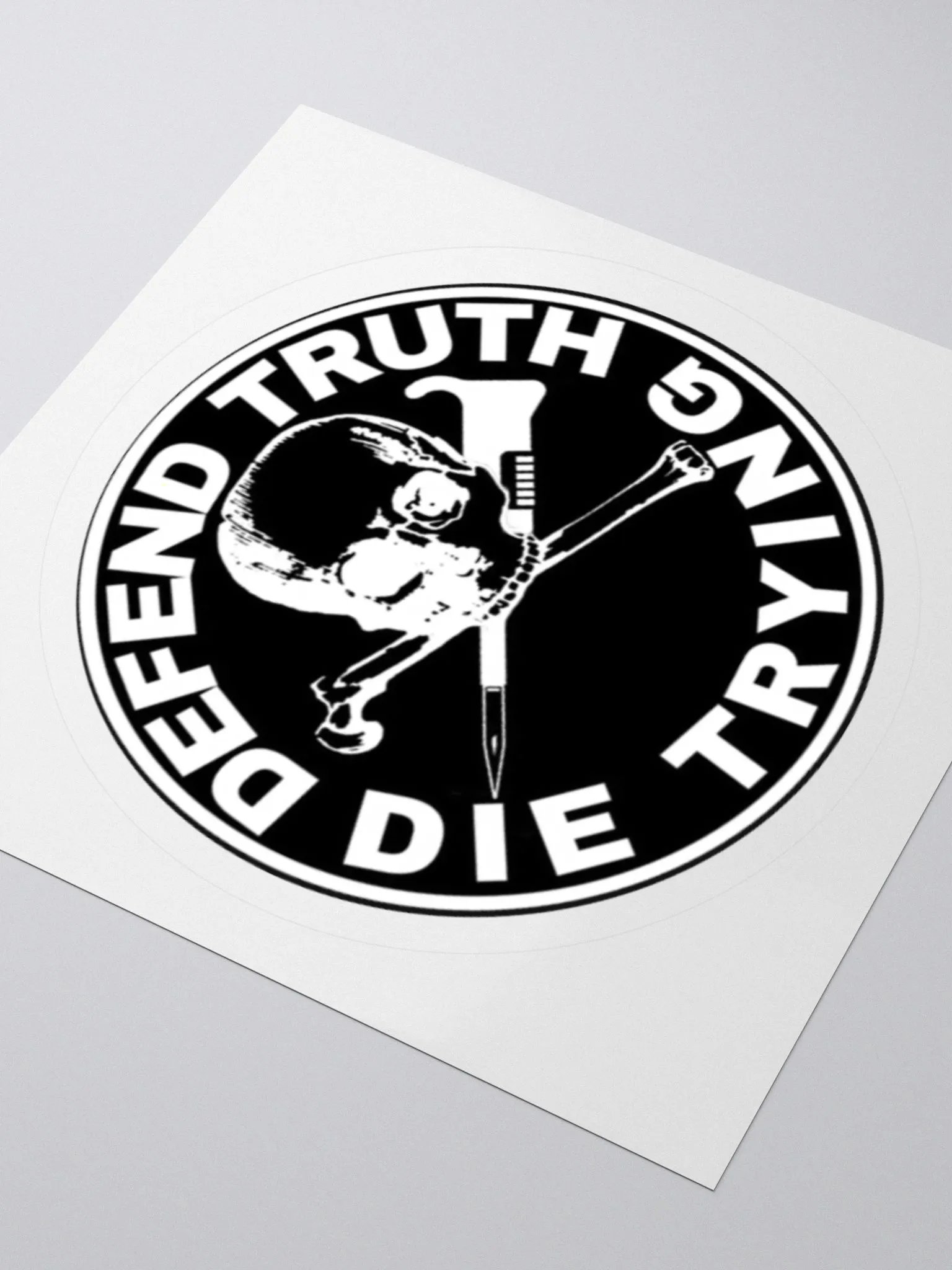 "Defend Truth Die Trying" Sticker (Black) product image (3)