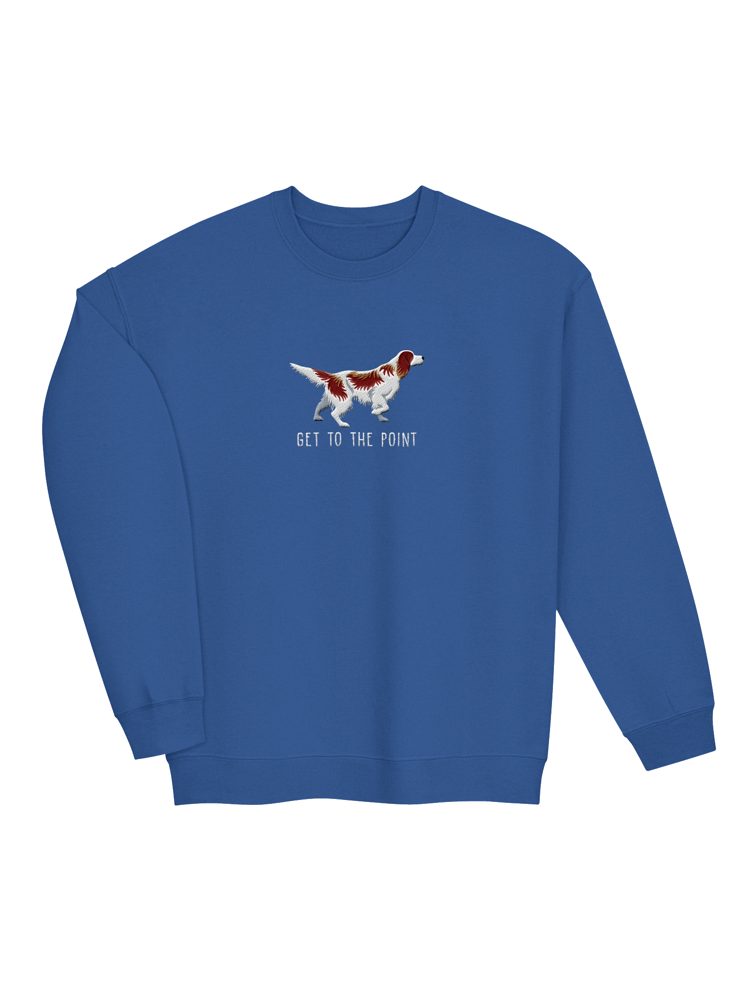 Get to the Point Sweatshirt (Embroidered) of an Irish Red and White Setter(Brown Belton) product image (15)