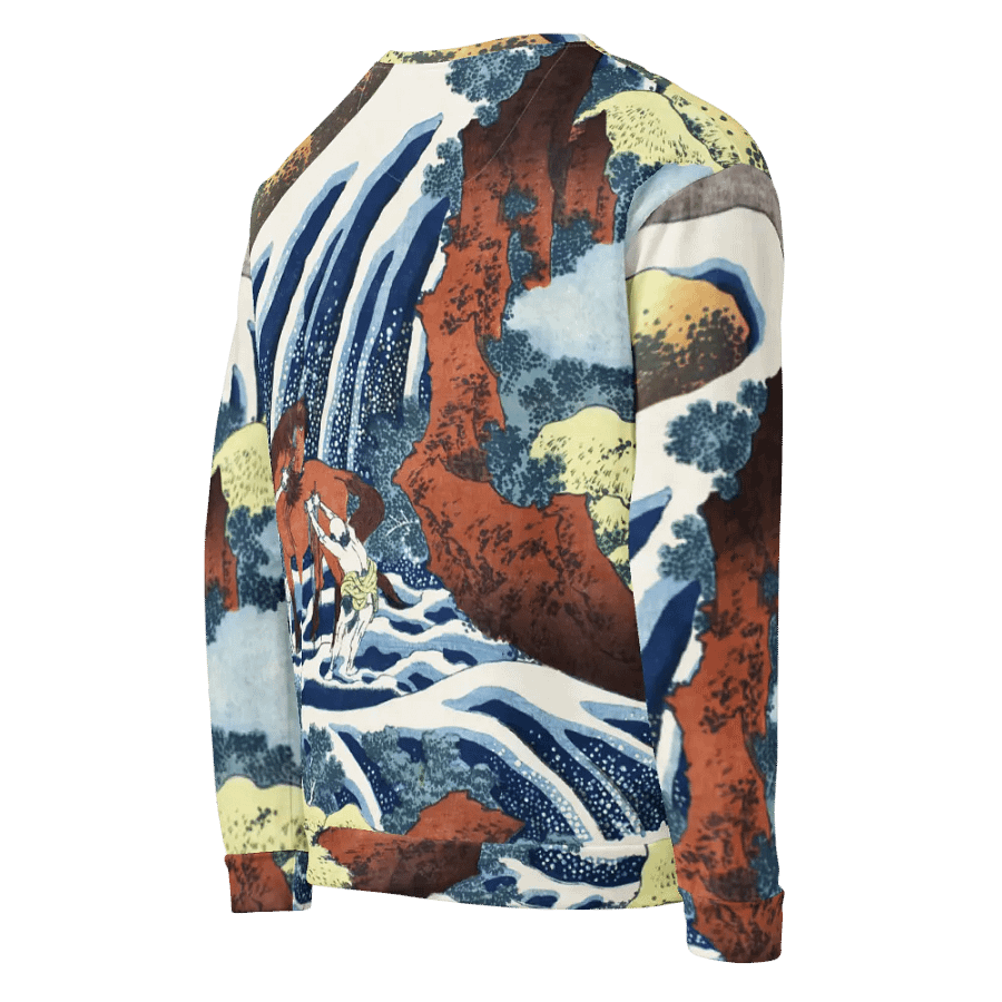 Yoshitsune Horse-Washing Falls All-Over Print Recycled Unisex Sweatshirt product image (10)