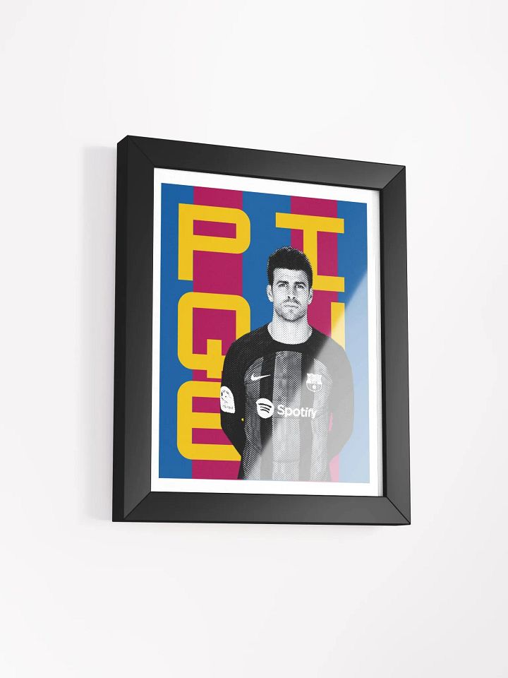 Gerard Piqué BW Barcelona Name Art Framed Print product image (2)