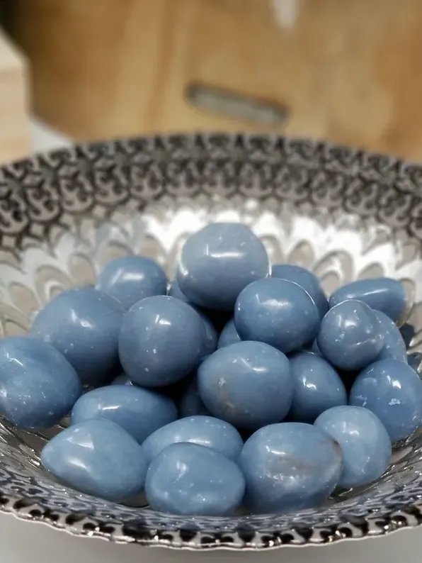 Angelite Tumbled Stone — High Vibration | Peace | Intuition | Guardian Angel Connection product image (3)