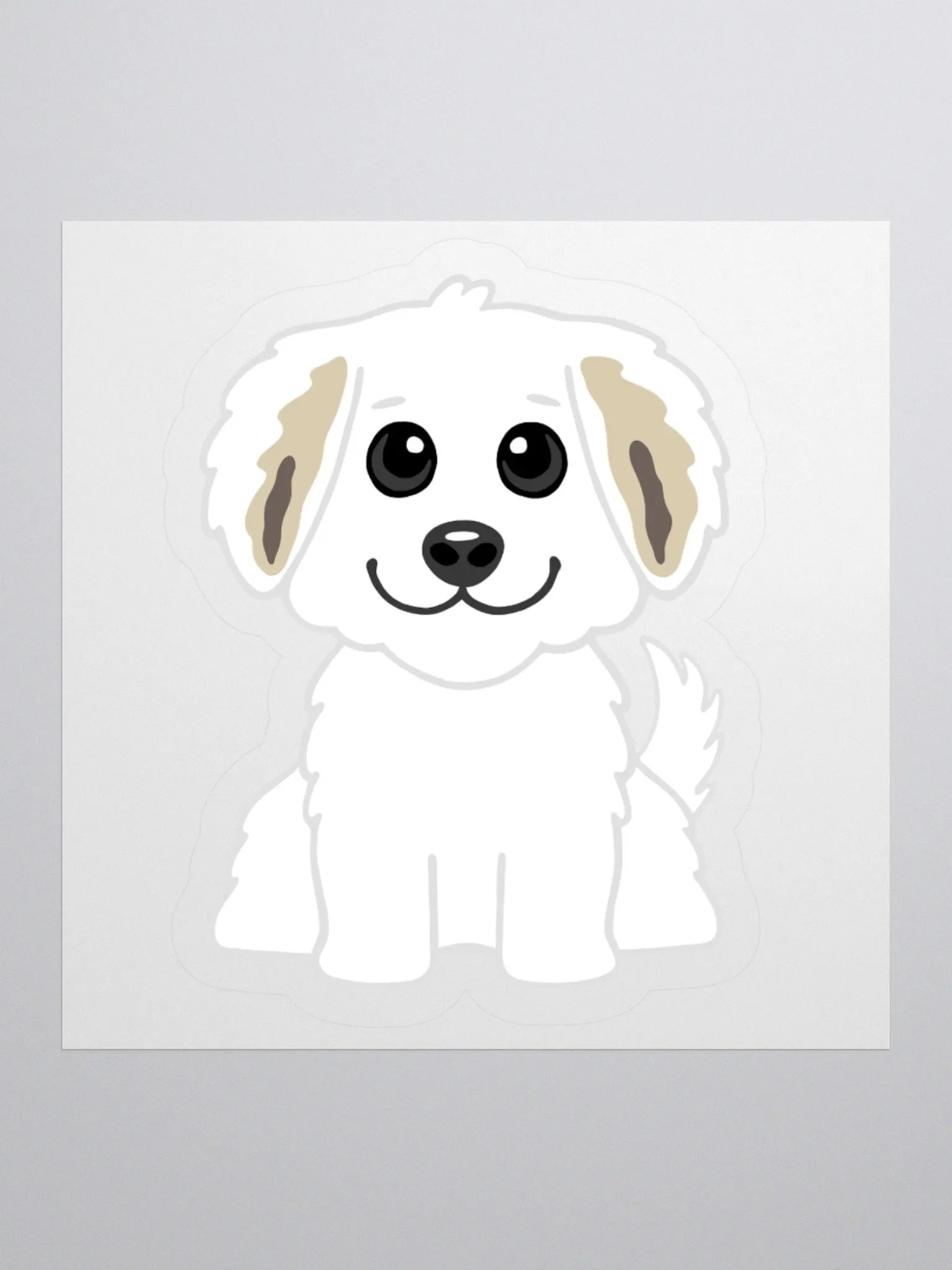Adorable Cartoon White Puppy Sticker product image (1)
