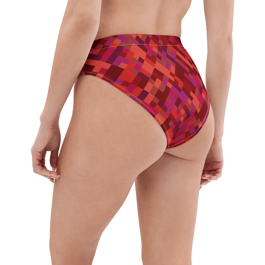 Colorful Mosaic Pattern Design High Waisted Bikini Bottom - v3 product image (3)