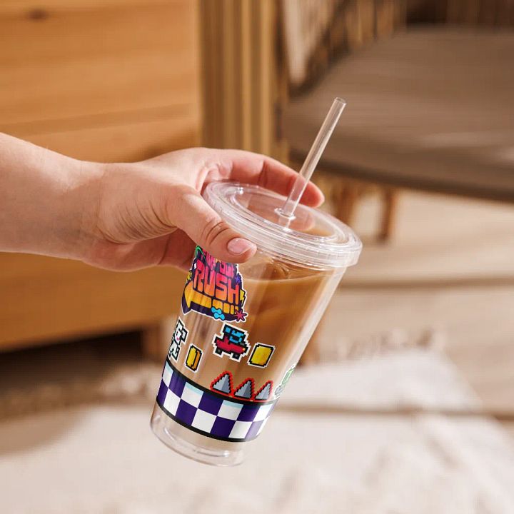 Flip Out Rush - Clear Plastic Tumbler (16 oz) product image (2)