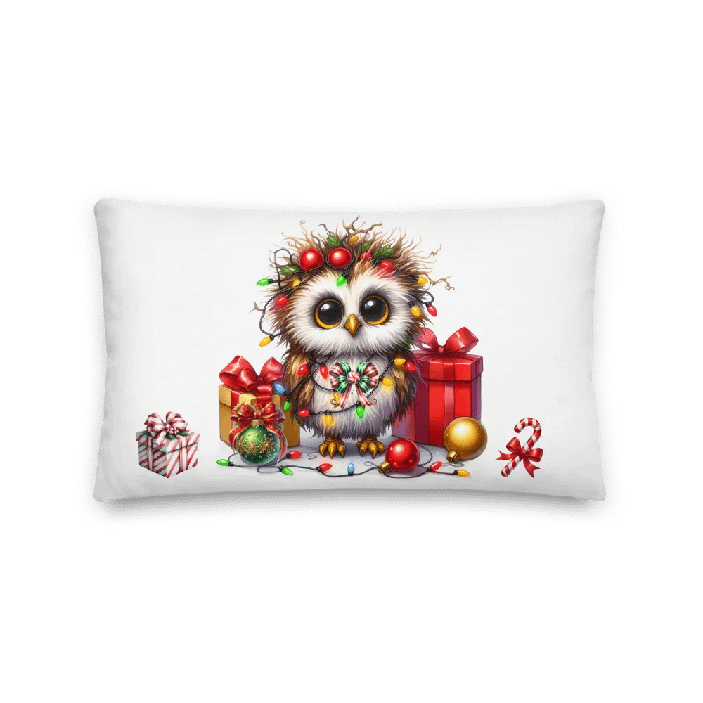 Christmas Pillow - Festive Baby Owl product image (1)